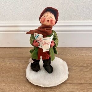 Annalee Doll 1957-1981 Caroling Boy 8” Vintage Mint With Tag - Christmas Holiday